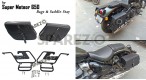 For Royal Enfield Super Meteor 650 Black Bags With Saddle Stay Mounting - SPAREZO